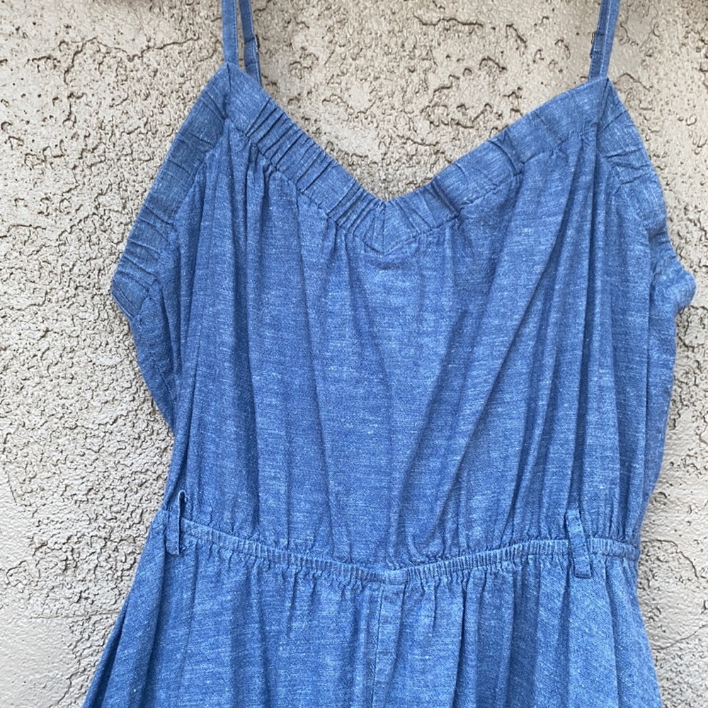 Kimichi Blue Chambray Spaghetti Strap Dress with Pockets L - Picture 3 of 11
